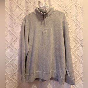Lands' End Men's Heather Gray Half-Zip Sweater